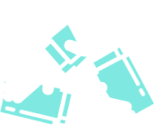 Icon of three hands connecting and overlapping depicting collaboration